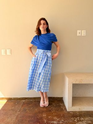 FALDA CUADROS VICHY BLUE