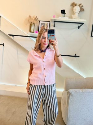 BLUSA CHALECO TEJIDA PINK