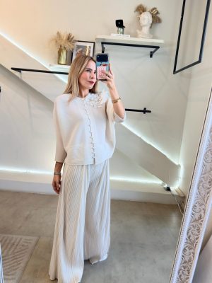 CONJUNTO WHITE BLUSA FLOR