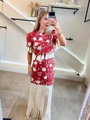 CONJUNTO ESPAÑOL FLECOS ROJO