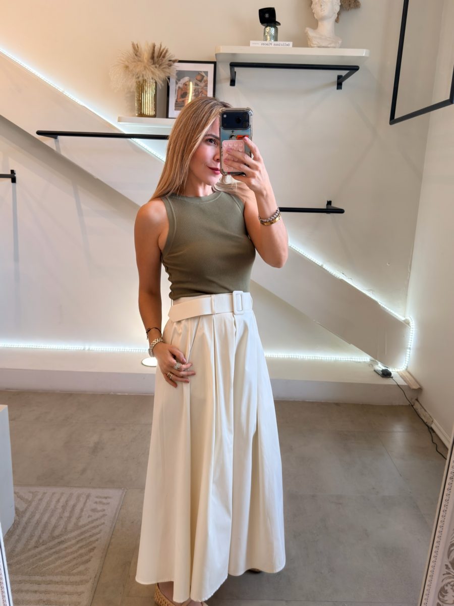 FALDA CREAM CINTURON - Imagen 5