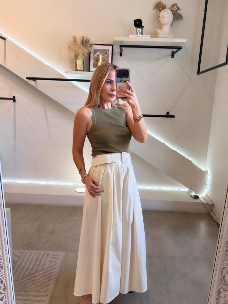 FALDA CREAM CINTURON - Imagen 6