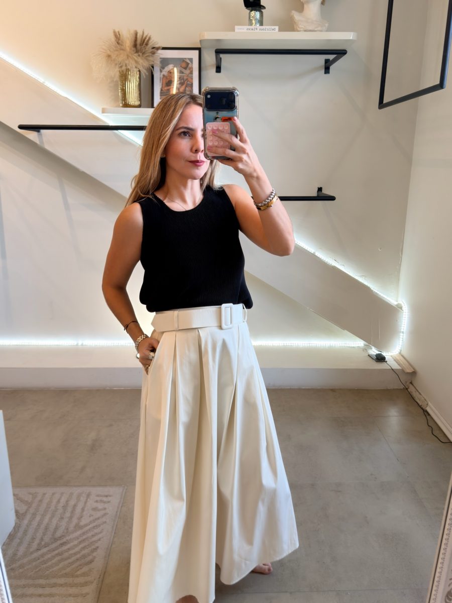 FALDA CREAM CINTURON - Imagen 3