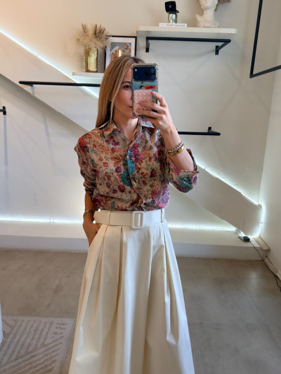 FALDA CREAM CINTURON