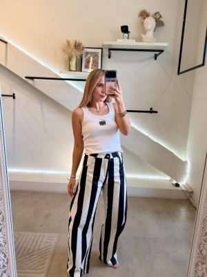 JEANS BARREL RAYAS NEGRO