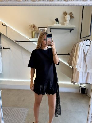 T SHIRT BLACK LACE