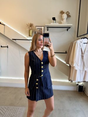 CONJUNTO SHORT FALDA BLUE LINES