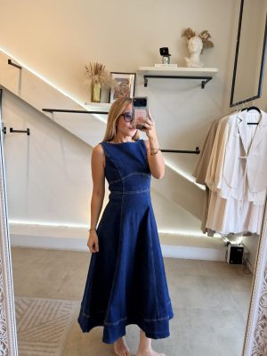 VESTIDO MIDI STRETCH DENIM