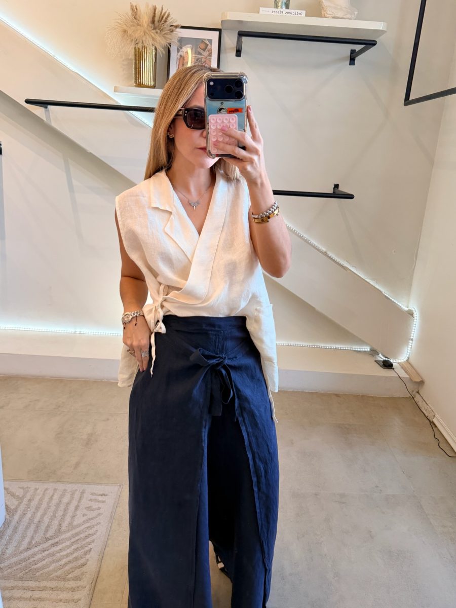 PANTALÓN LINO ITALIA BLUE - Imagen 2