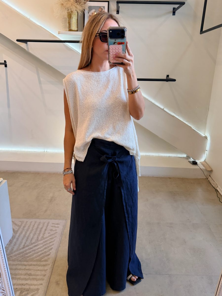 PANTALÓN LINO ITALIA BLUE - Imagen 5