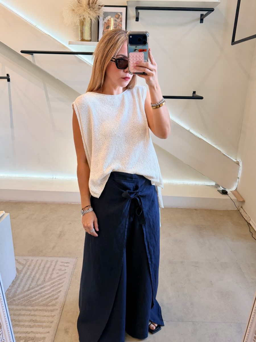 PANTALÓN LINO ITALIA BLUE - Imagen 6