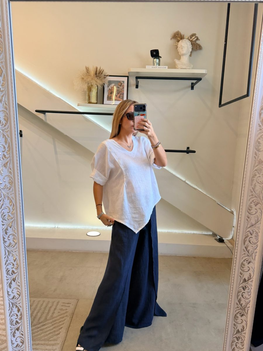 PANTALÓN LINO ITALIA BLUE - Imagen 8