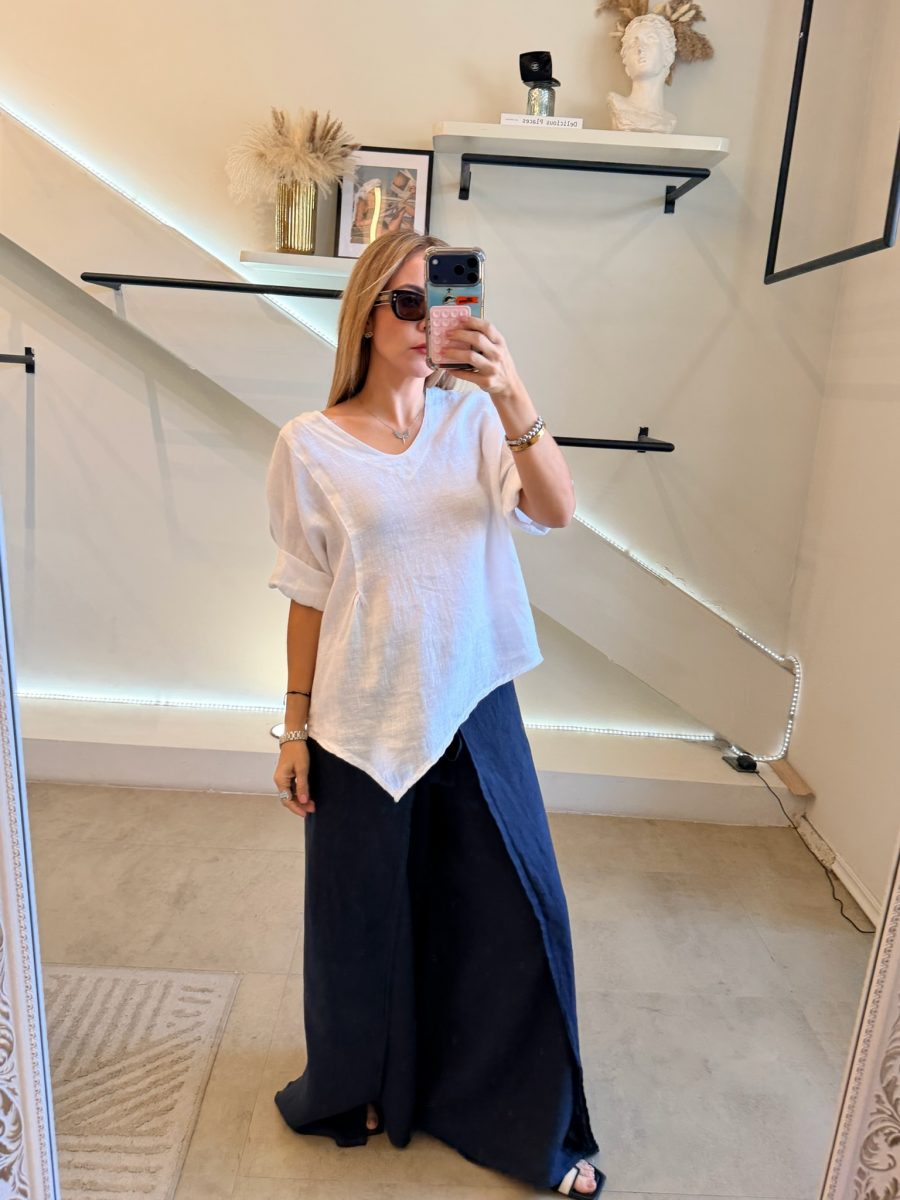 PANTALÓN LINO ITALIA BLUE - Imagen 9