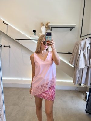 BLUSA PINK ASIMÉTRICA LACE