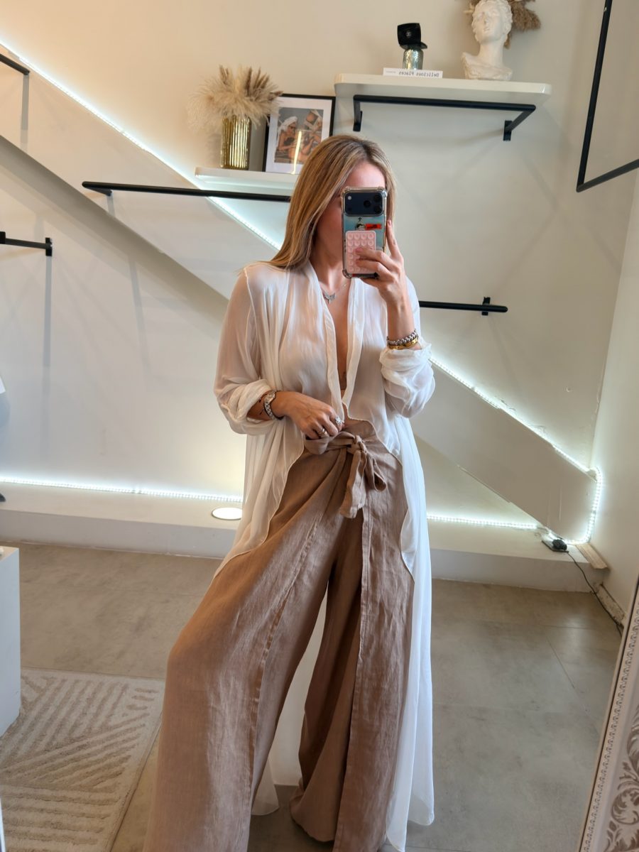 PANTALÓN LINO ITALIA BROWN