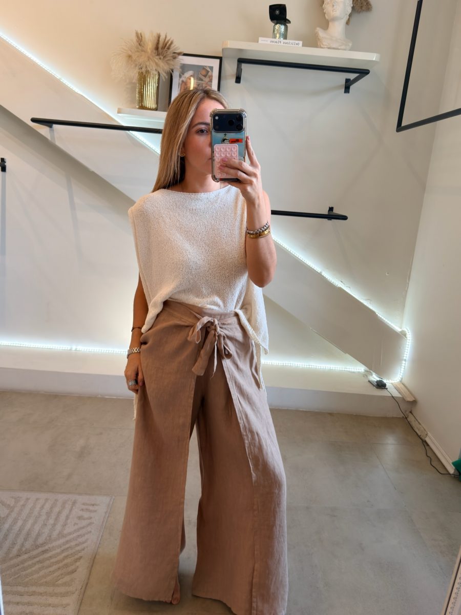 PANTALÓN LINO ITALIA BROWN - Imagen 7