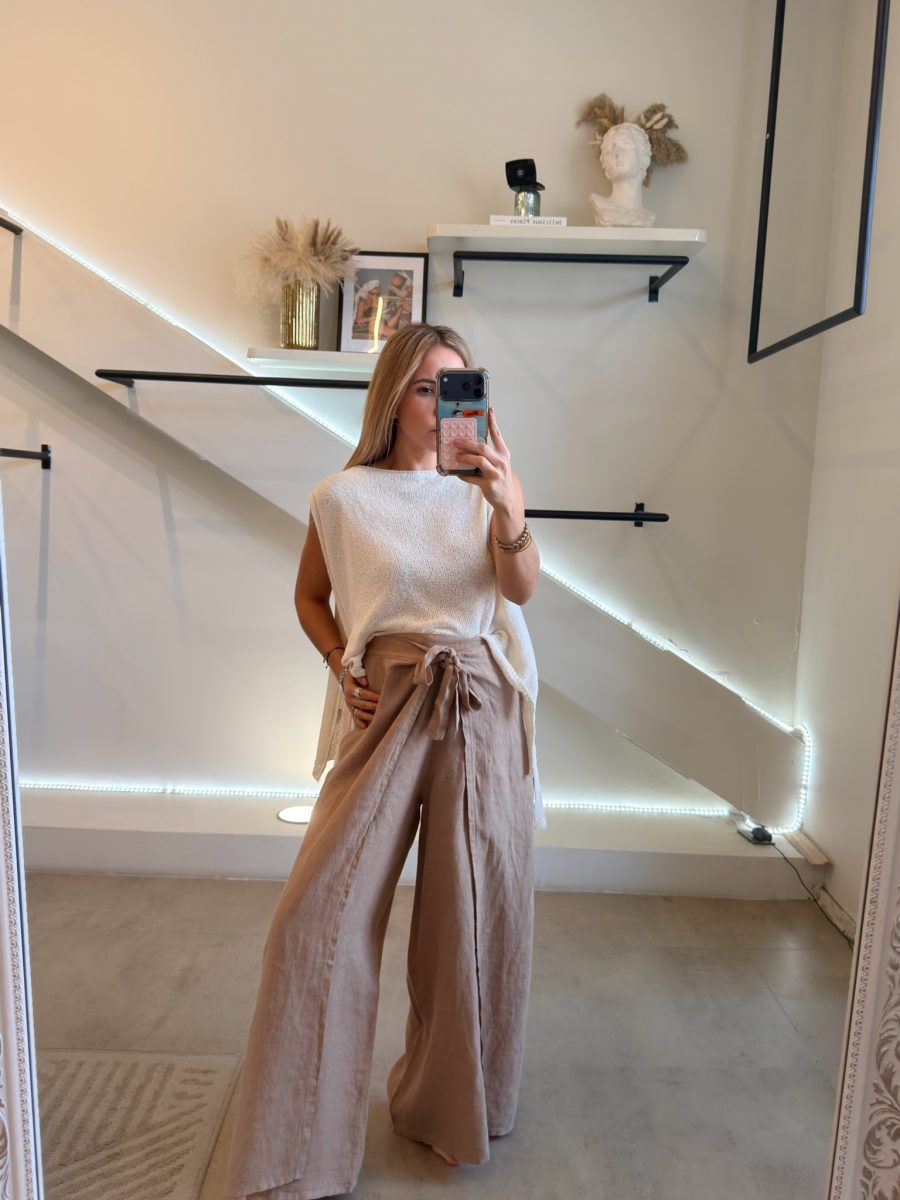 PANTALÓN LINO ITALIA BROWN - Imagen 2