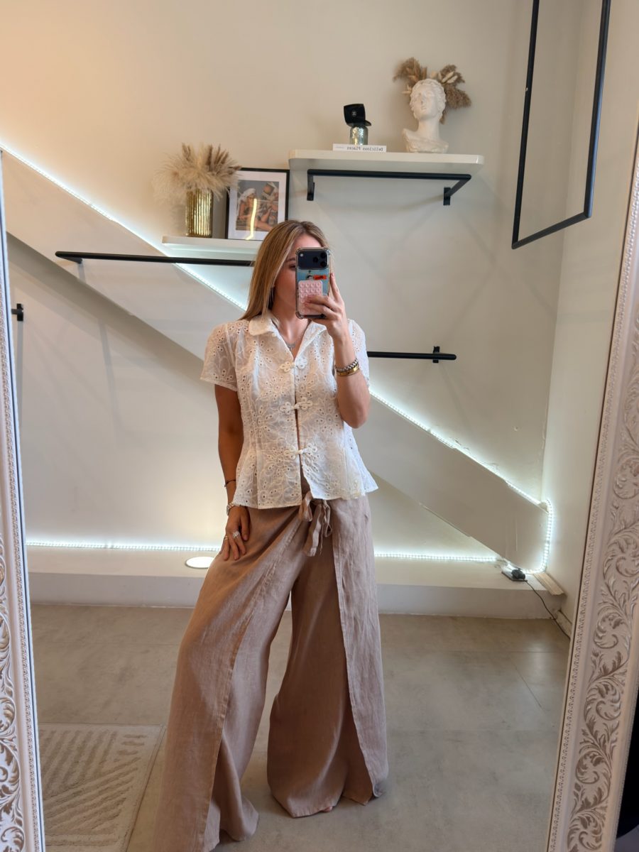 PANTALÓN LINO ITALIA BROWN - Imagen 6