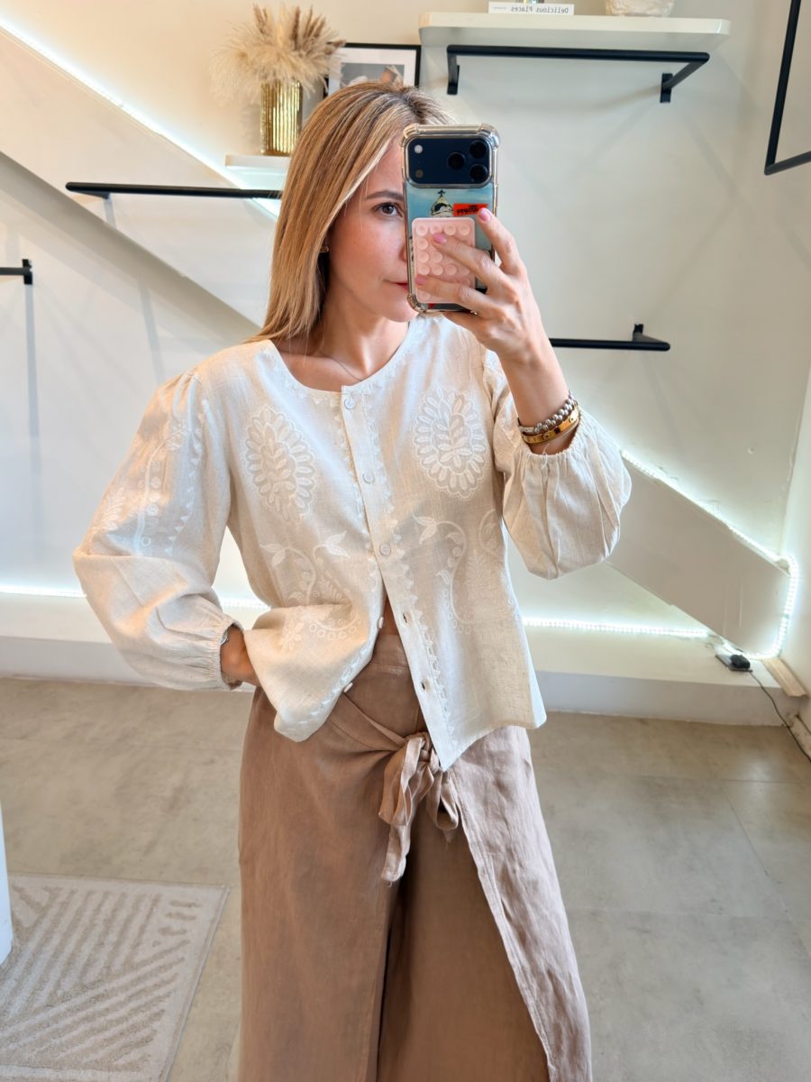 PANTALÓN LINO ITALIA BROWN - Imagen 4