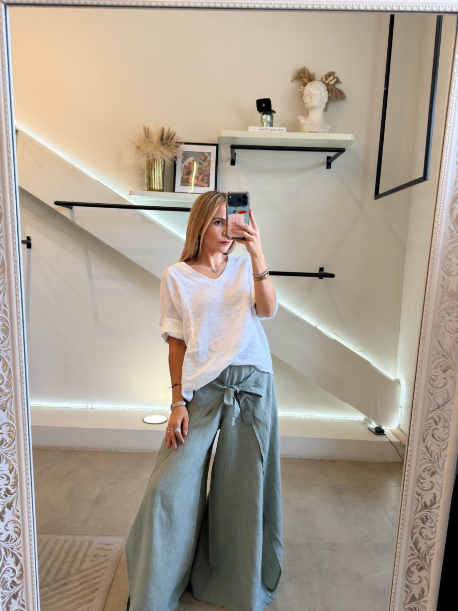 PANTALÓN LINO ITALIA OLIVE - Imagen 2