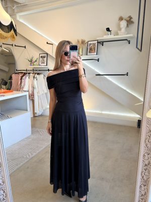 VESTIDO LARGO MESH BLACK