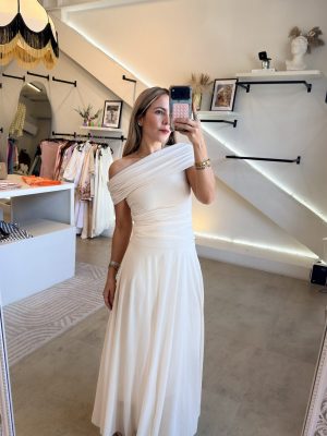 VESTIDO LARGO MESH BEIGE