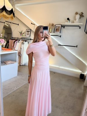 VESTIDO LARGO MESH PINK
