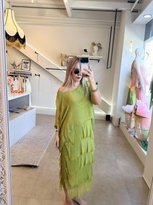 VESTIDO ESPAÑOL SEDA GREEN