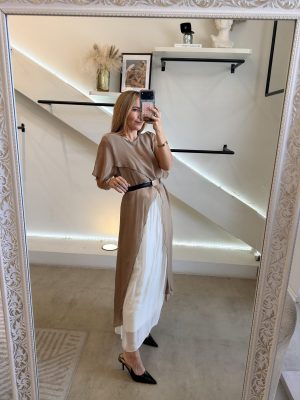 BLUSA LARGA SEDA TAUPE