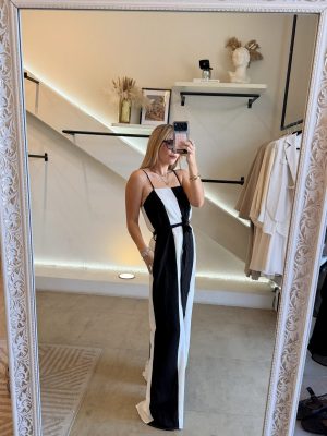 PALAZZO BLACK WHITE LINES