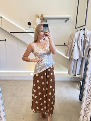 BLUSA BRILLOS BEIGE