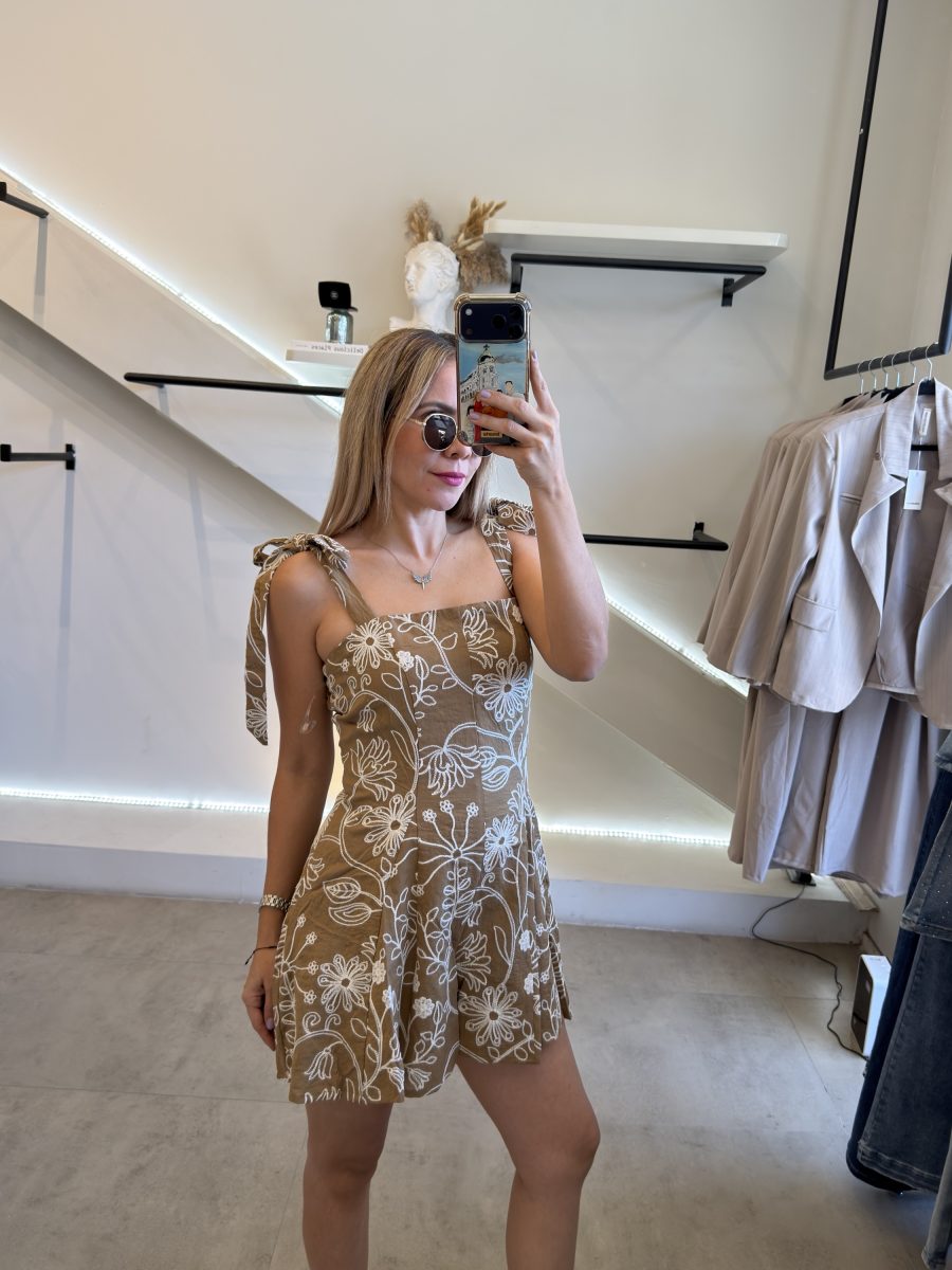 ROMPER KHAKI BORDADO - Imagen 4