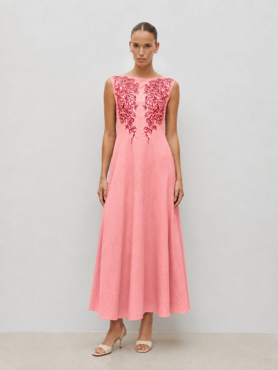 VESTIDO ESPAÑOL BORDADO RED