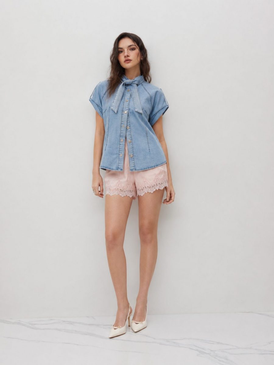 BLUSA DENIM CORBATÍN - Imagen 8