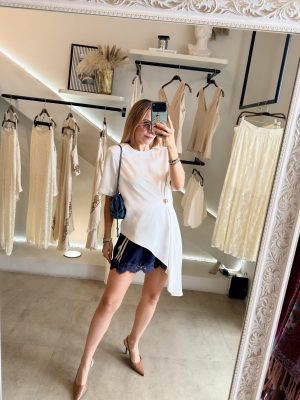 BLUSA OSAKA IVORY ASIMETRICA