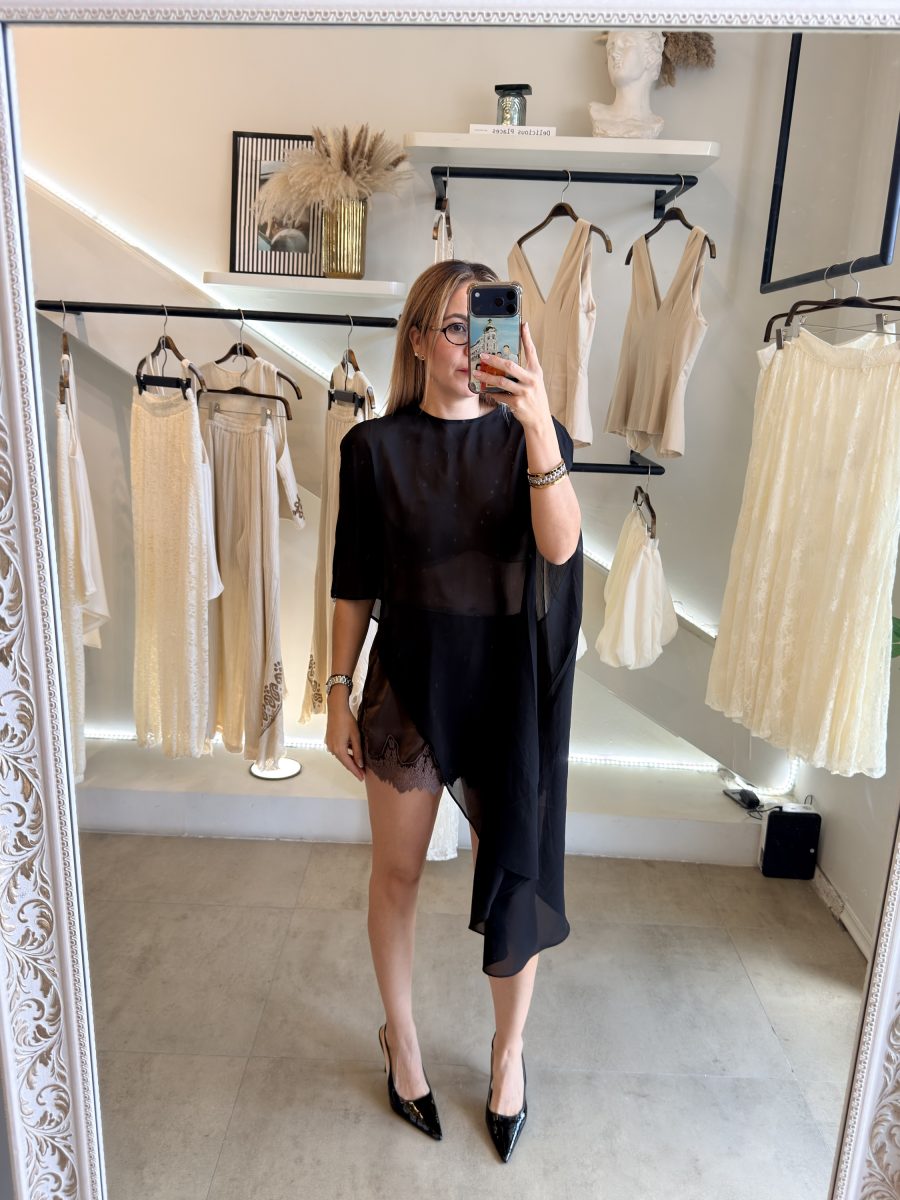 BLUSA CAPA ASIMETRICA BLACK - Imagen 6