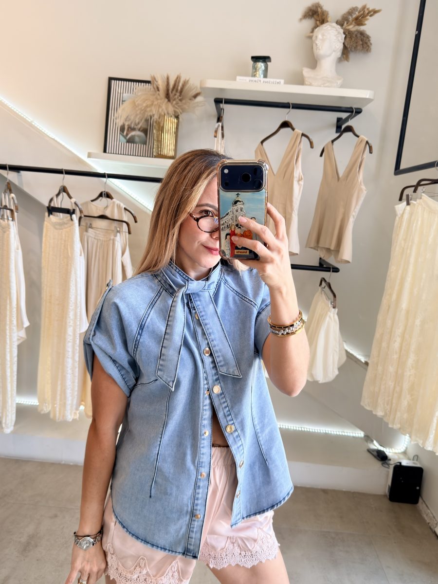 BLUSA DENIM CORBATÍN - Imagen 6