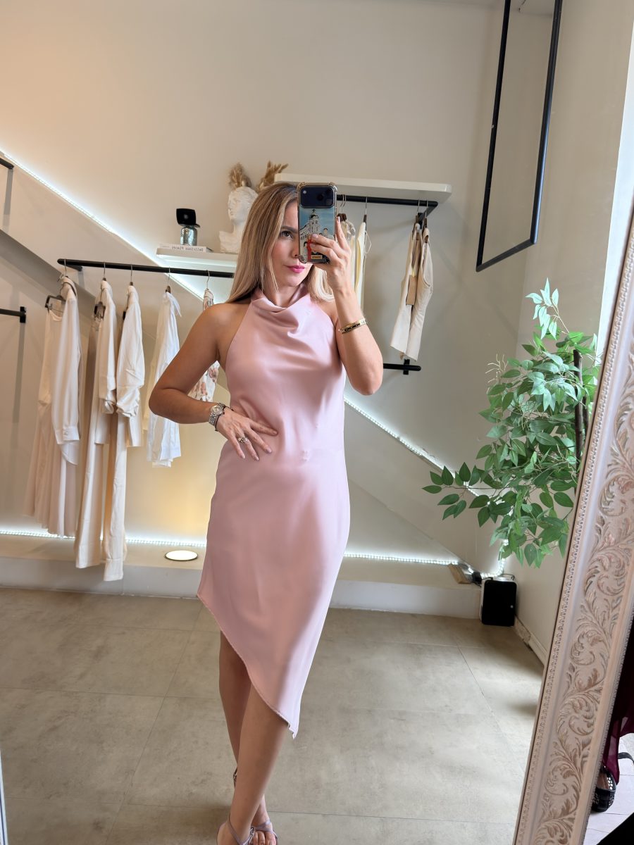 VESTIDO PINK HALTER ASIMÉTRICO - Imagen 9