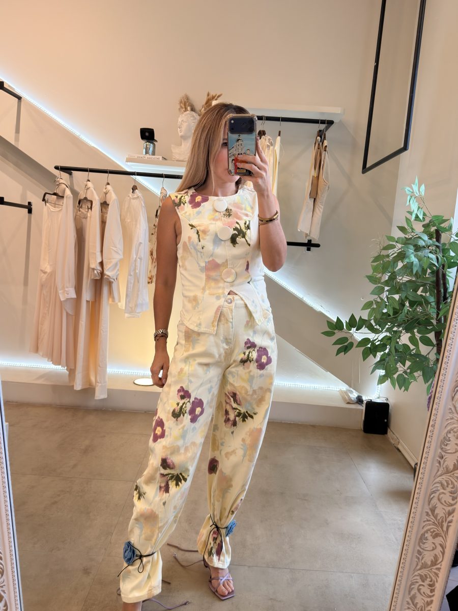PANTALÓN DENIM FLORES - Imagen 6