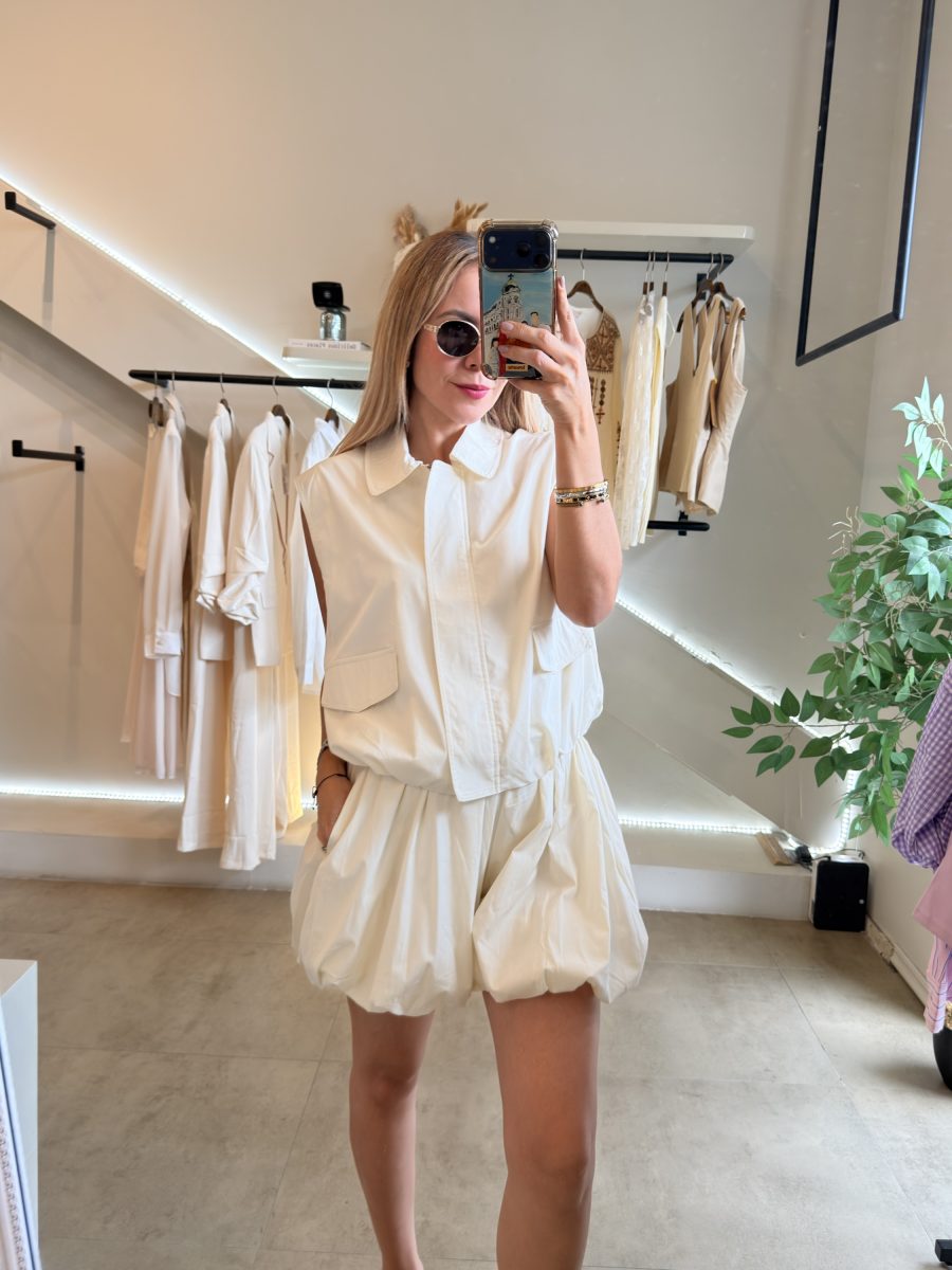 CONJUNTO SHORT GLOBO IVORY - Imagen 5
