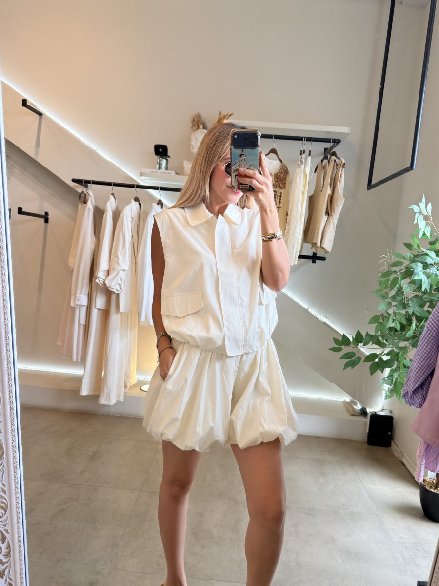 CONJUNTO SHORT GLOBO IVORY - Imagen 12