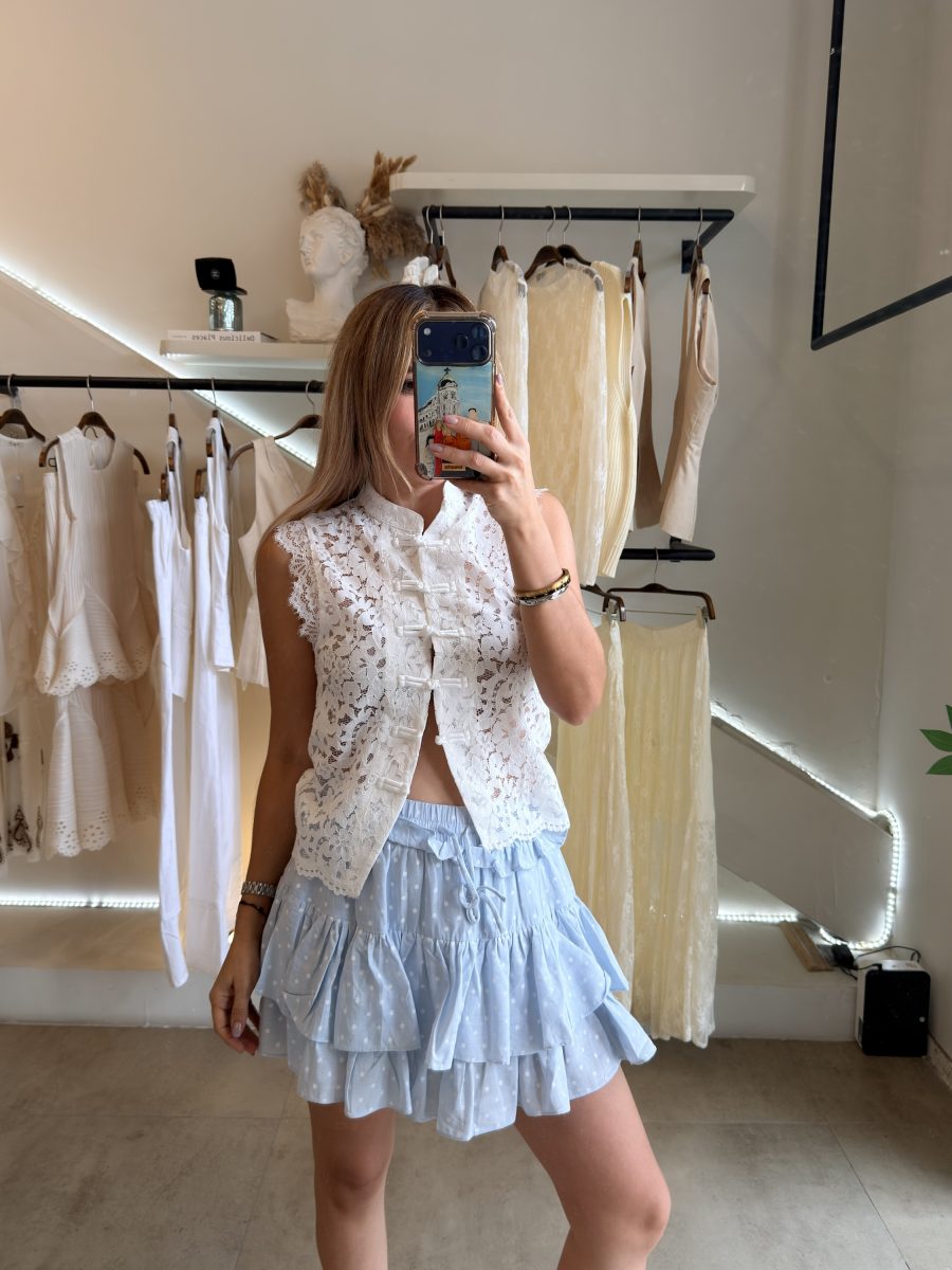 BLUSA NAPOLEÓN ENCAJE WHITE - Imagen 2