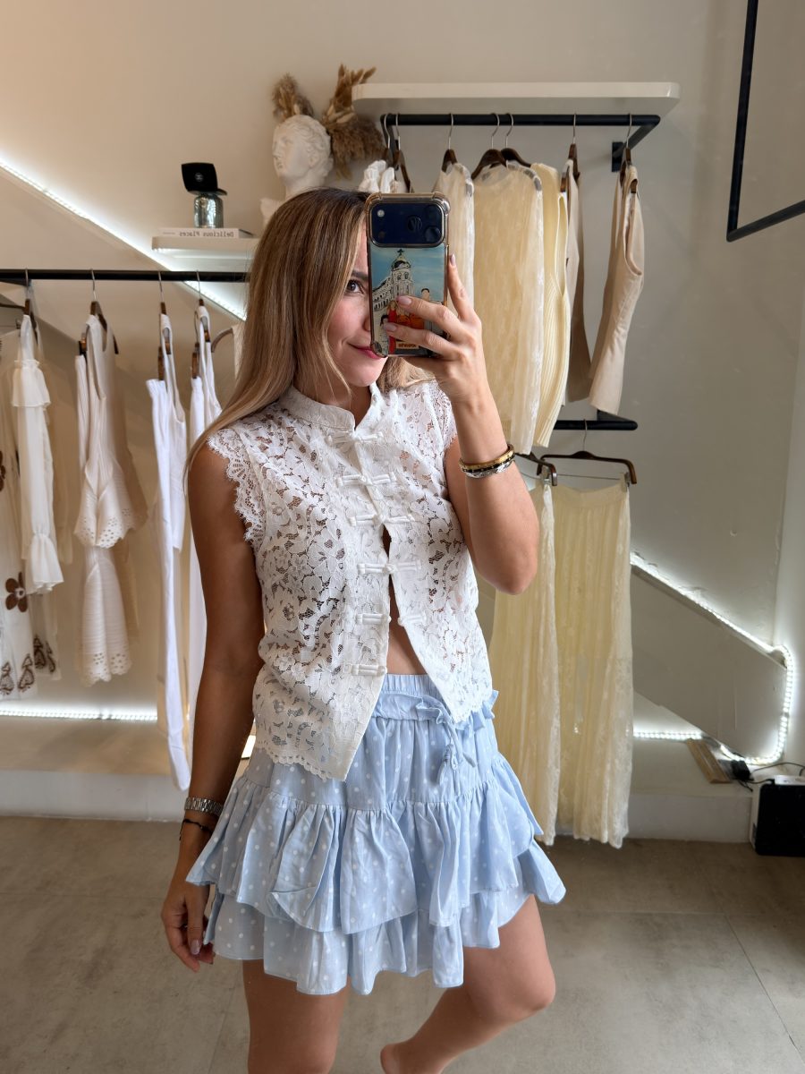 BLUSA NAPOLEÓN ENCAJE WHITE - Imagen 3