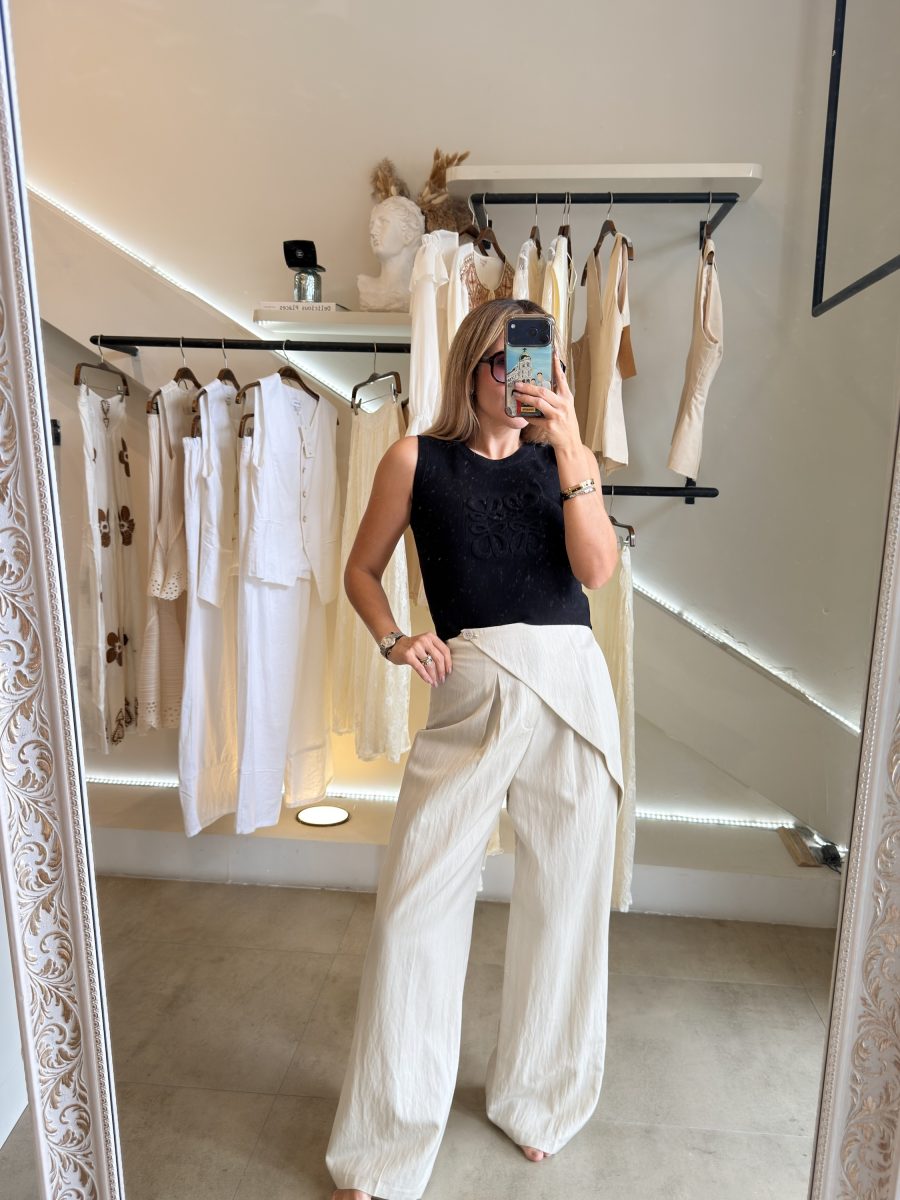 PANTALÓN PARIS ASIMÉTRICO CREAM - Imagen 3
