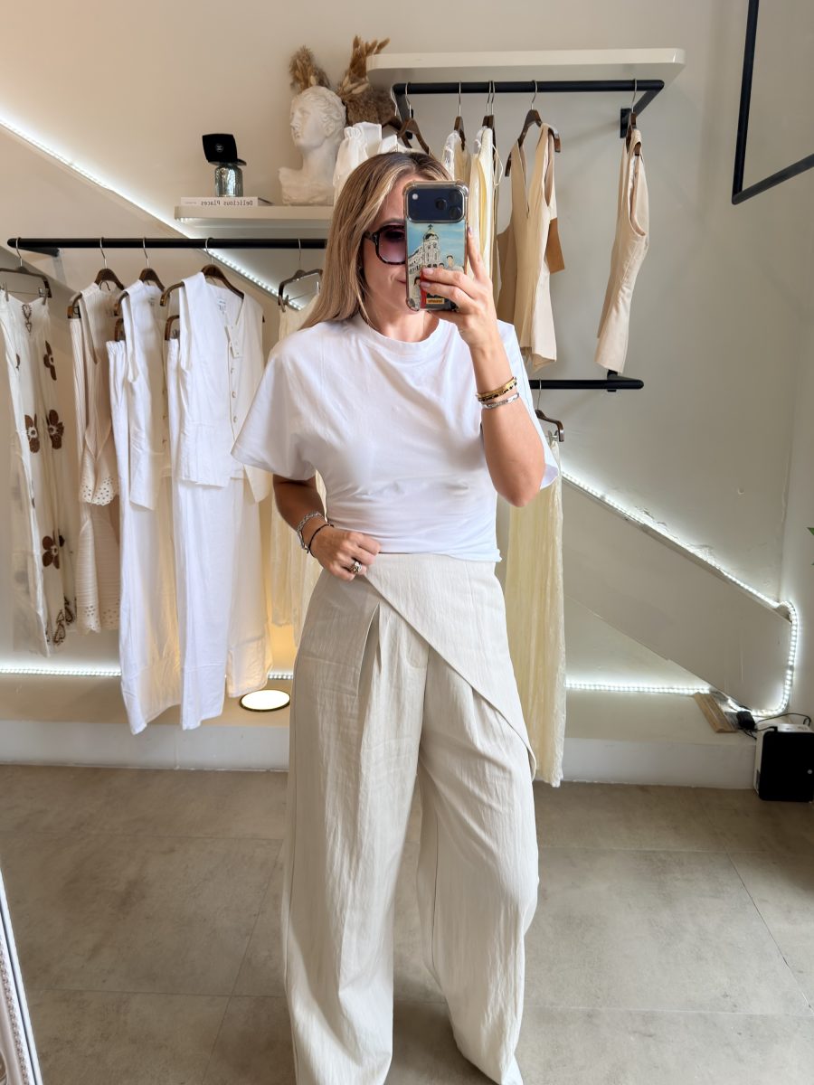 PANTALÓN PARIS ASIMÉTRICO CREAM - Imagen 6