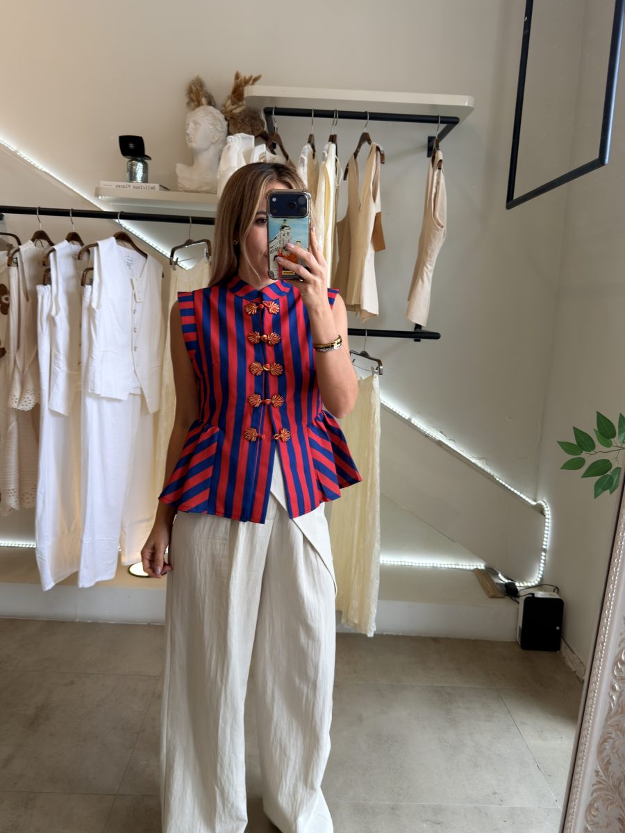 BLUSA JAPANESE BLUE RED - Imagen 3