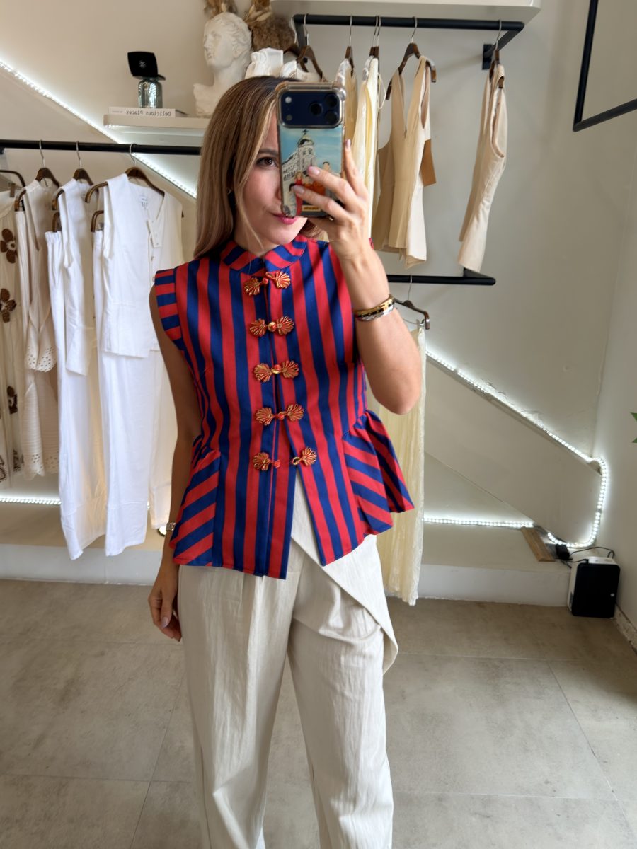 BLUSA JAPANESE BLUE RED - Imagen 2