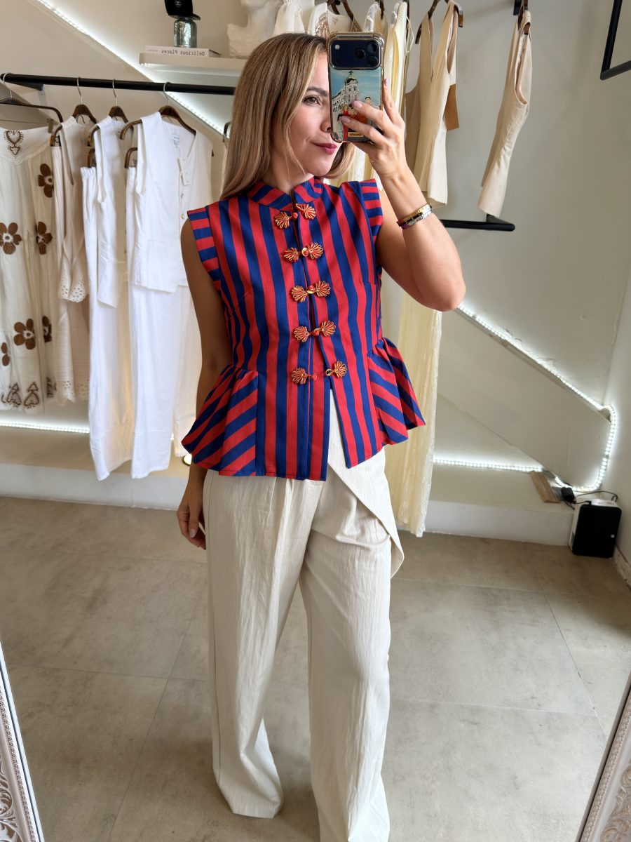 BLUSA JAPANESE BLUE RED - Imagen 4