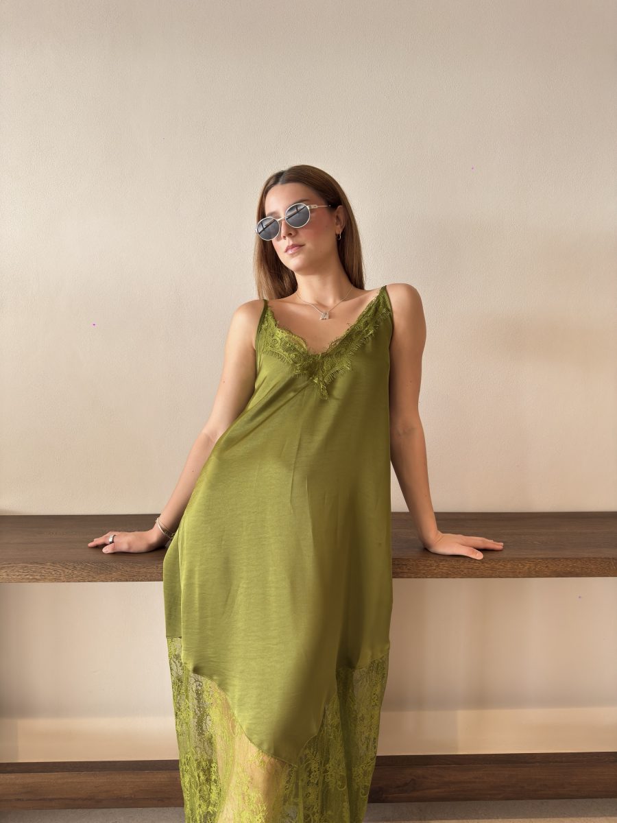 VESTIDO SEVILLA ENCAJE GREEN - Imagen 2