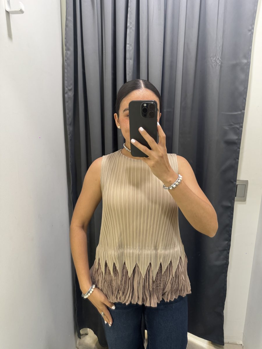 BLUSA PLISADA BROWN - Imagen 2